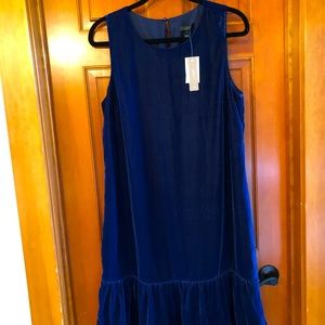J Crew Blue Velvet Dress